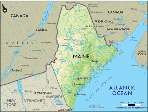 What is the capital of the state his neighbors are Canada Maine .